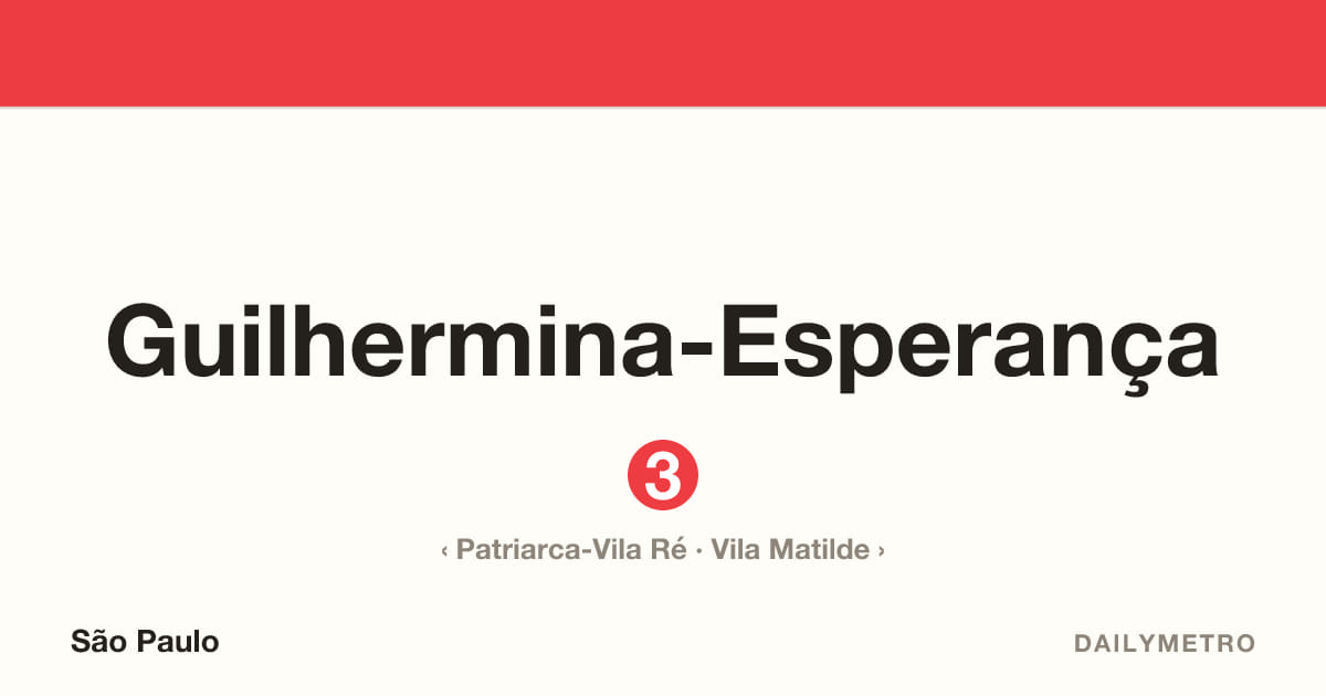 Guilhermina-Esperança station · Lines 3