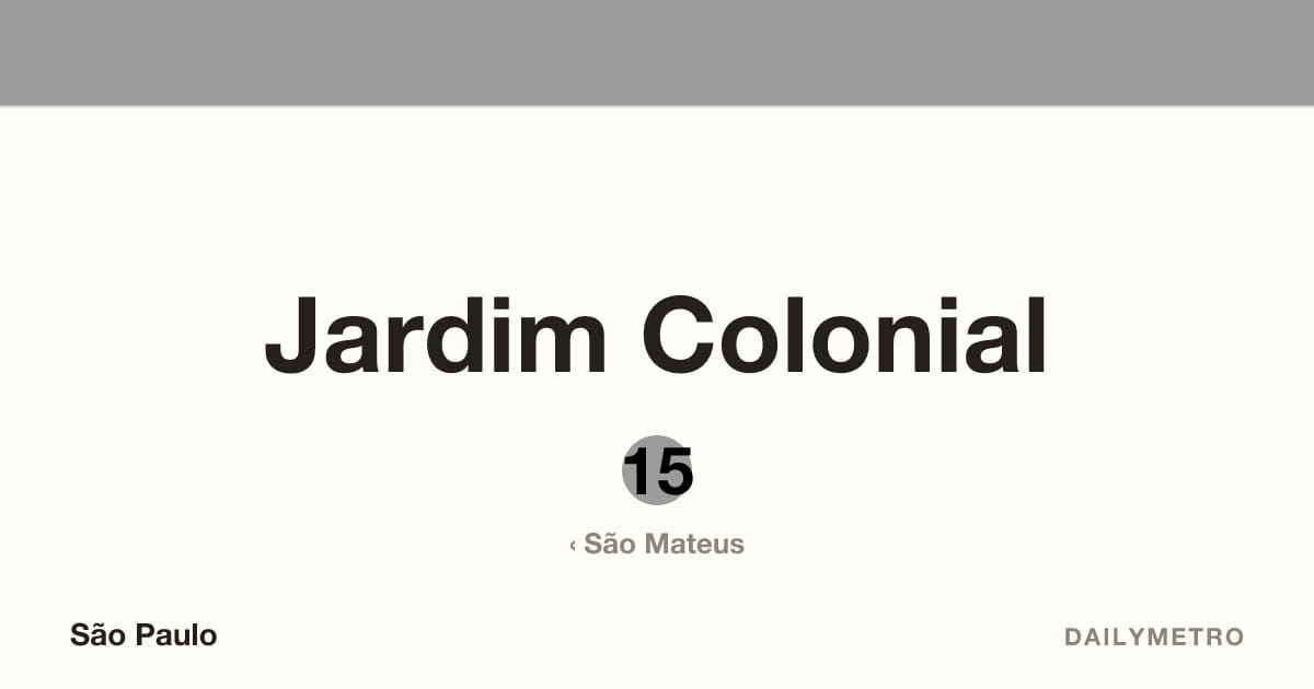 Jardim Colonial station · Lines 15