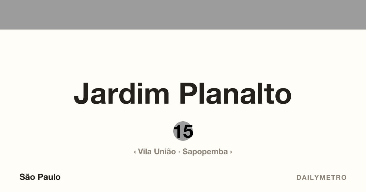 Jardim Planalto station · Lines 15