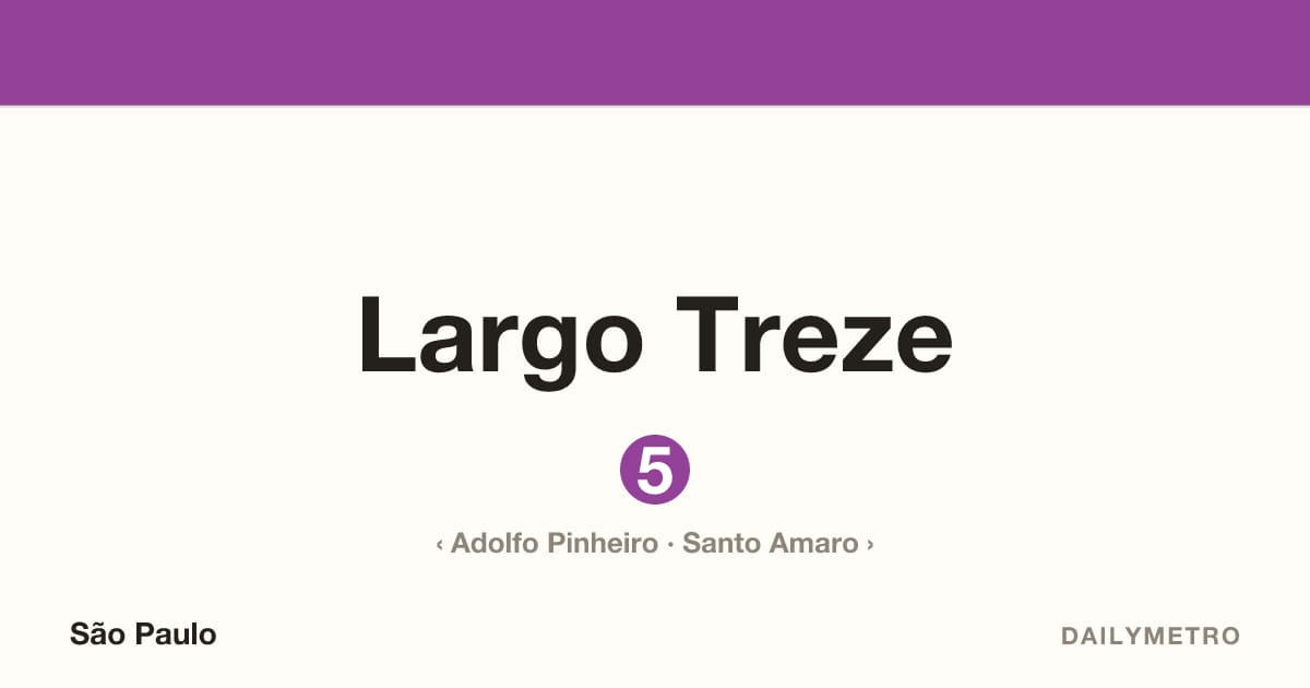 Largo Treze station · Lines 5