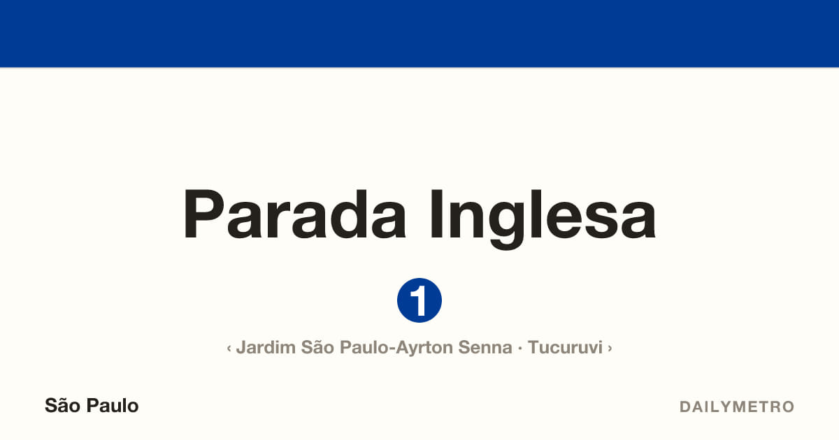 Parada Inglesa station · Lines 1