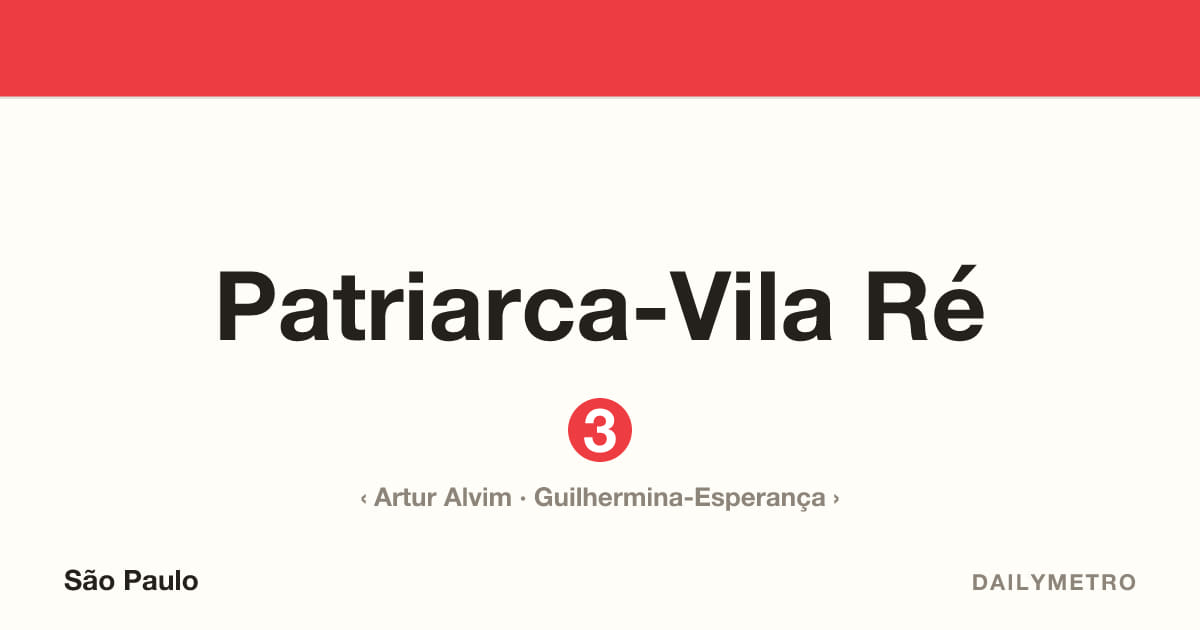Patriarca-Vila Ré station · Lines 3