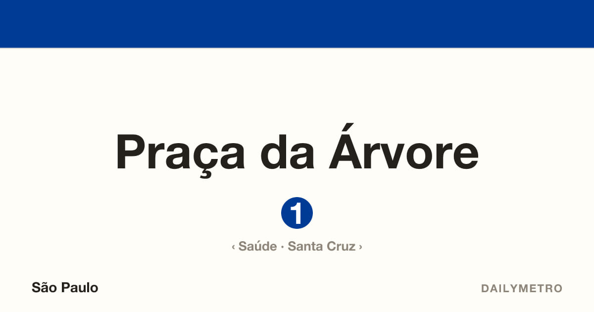Estação Praça da Árvore · Linhas 1
