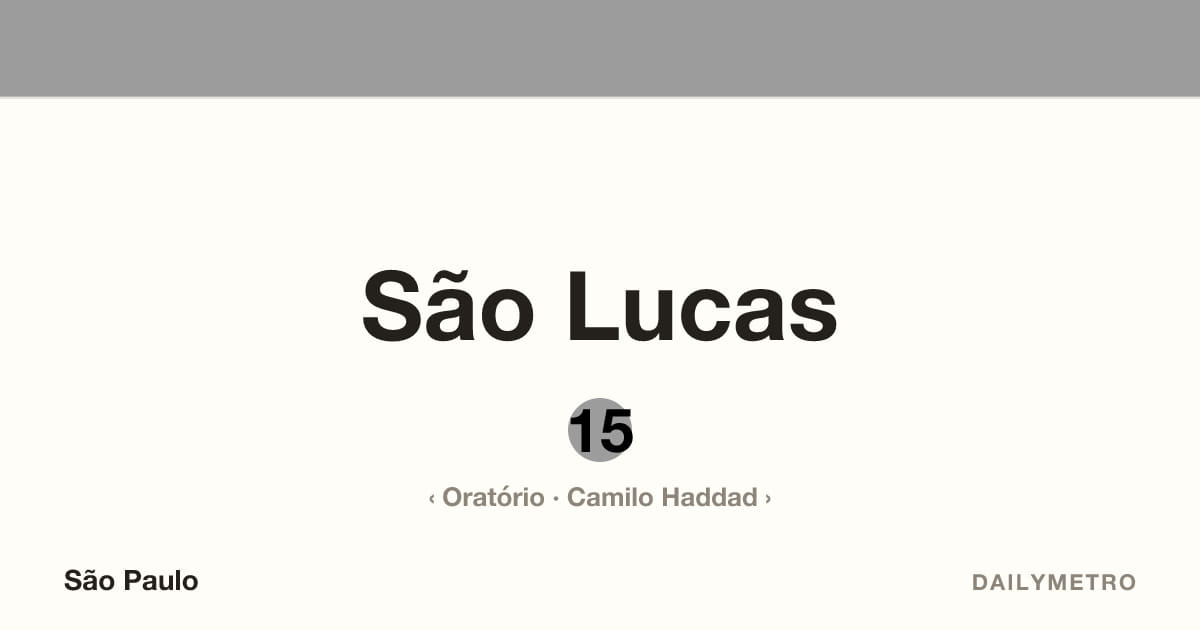 São Lucas station · Lines 15
