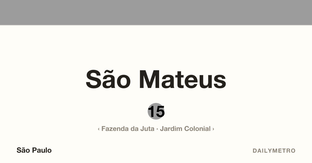São Mateus station · Lines 15