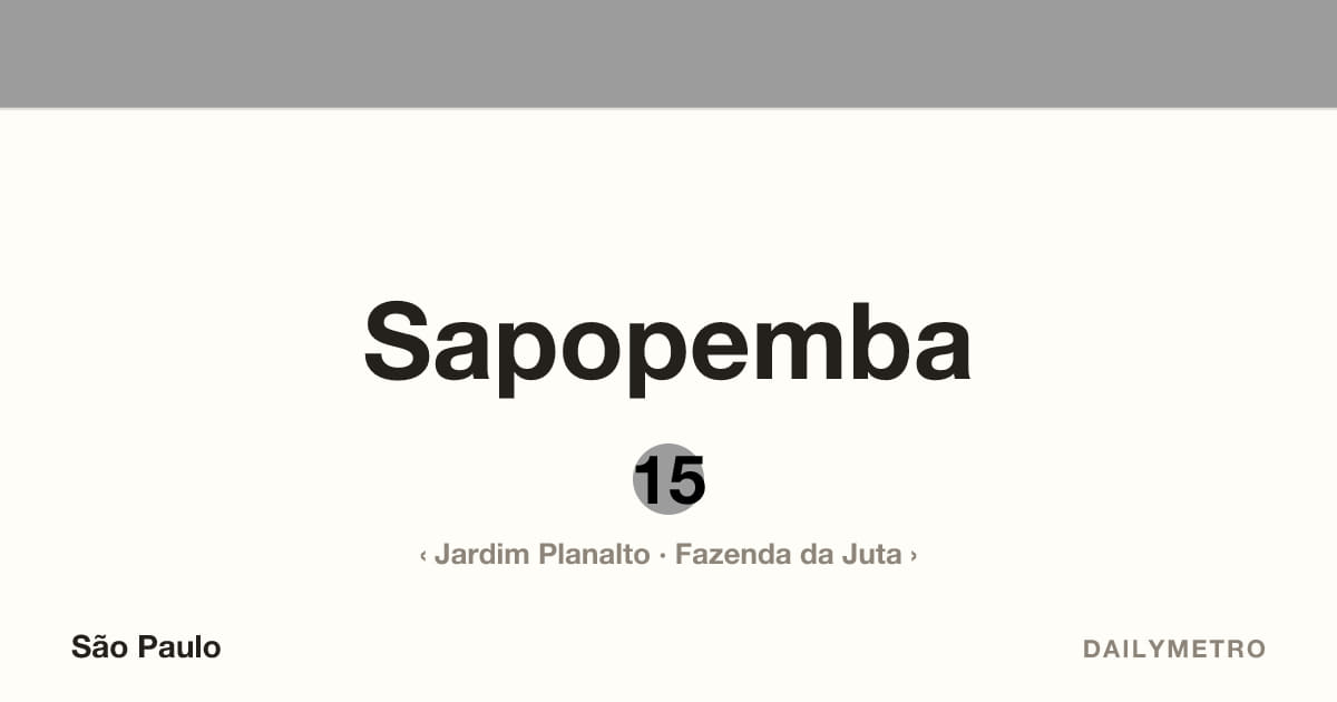 Sapopemba station · Lines 15