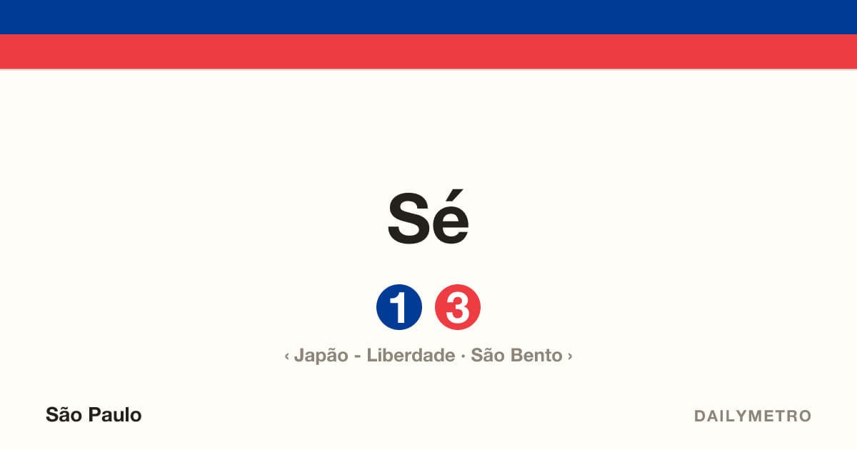 Sé station · Lines 1, 3