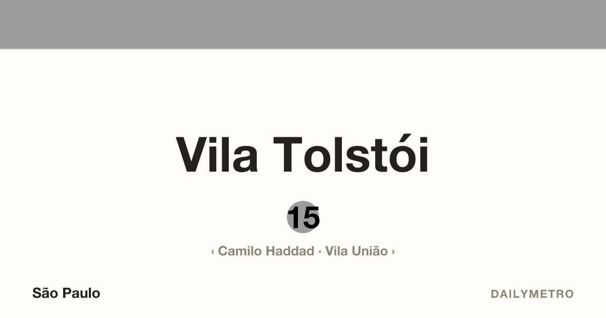 Vila Tolstói station · Lines 15