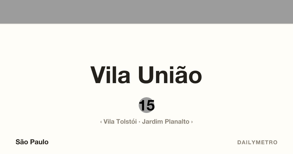 Vila União station · Lines 15