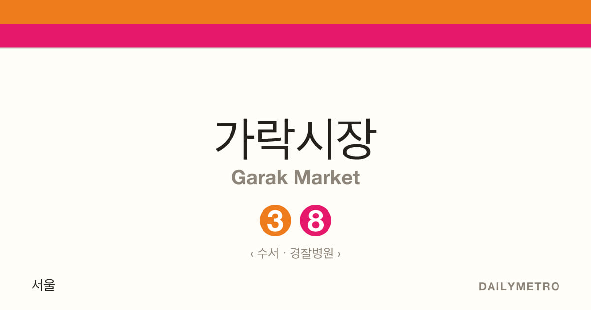 가락시장역 · 노선 3, 8
