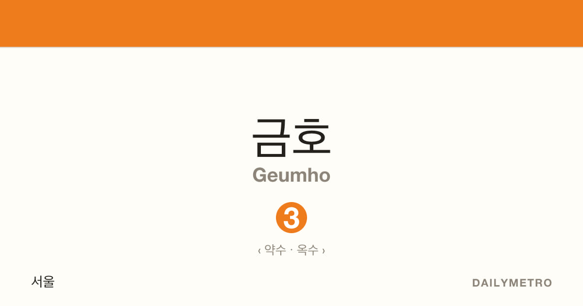 금호역 · 노선 3