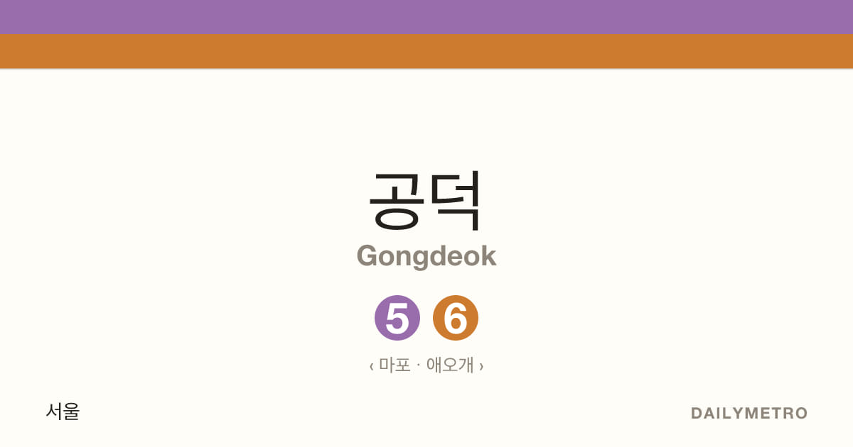 Gongdeok station · Lines 5, 6