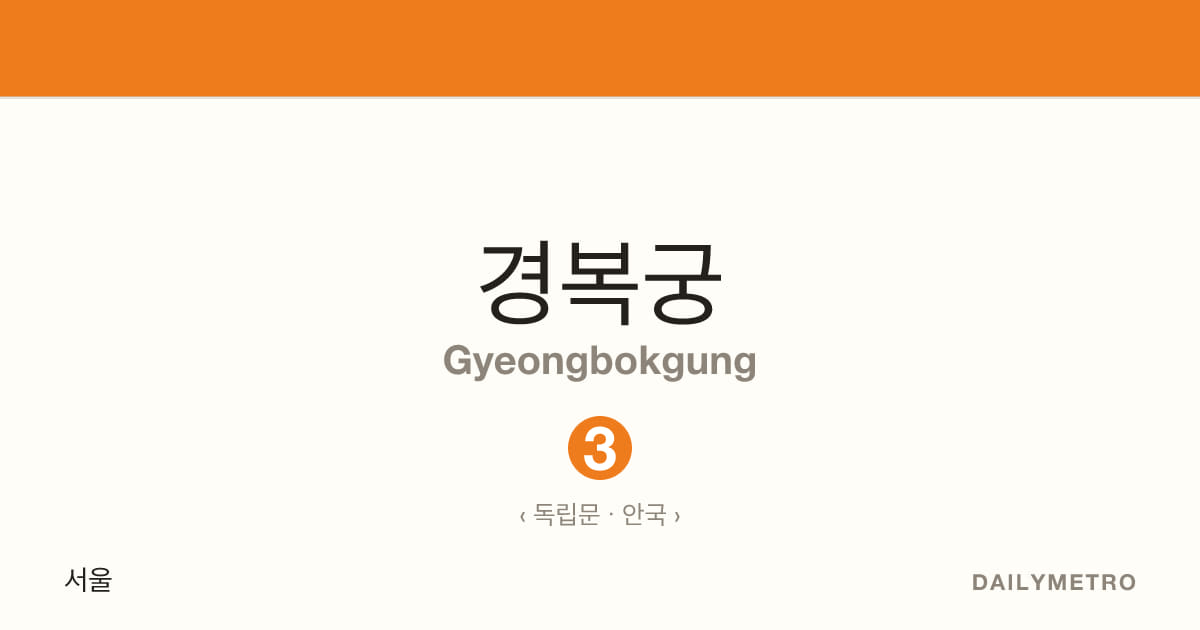 경복궁역 · 노선 3