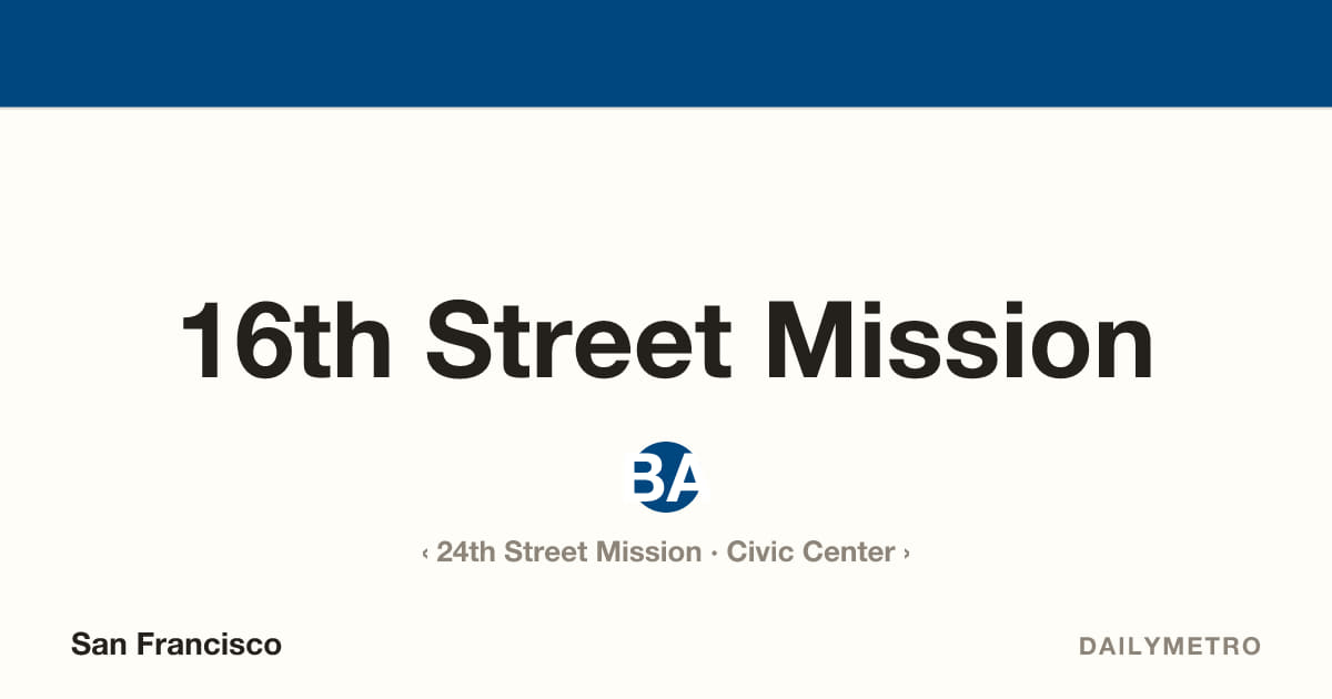 16th Street Mission station · Lines BART