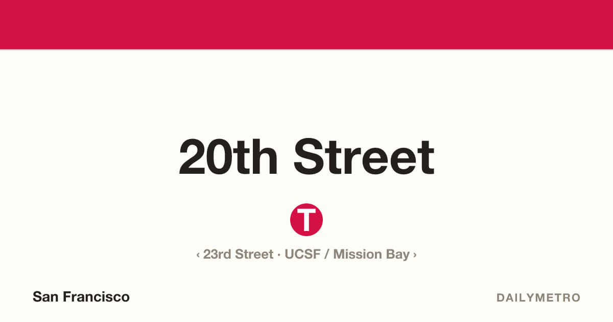 20th Street station · Lines T