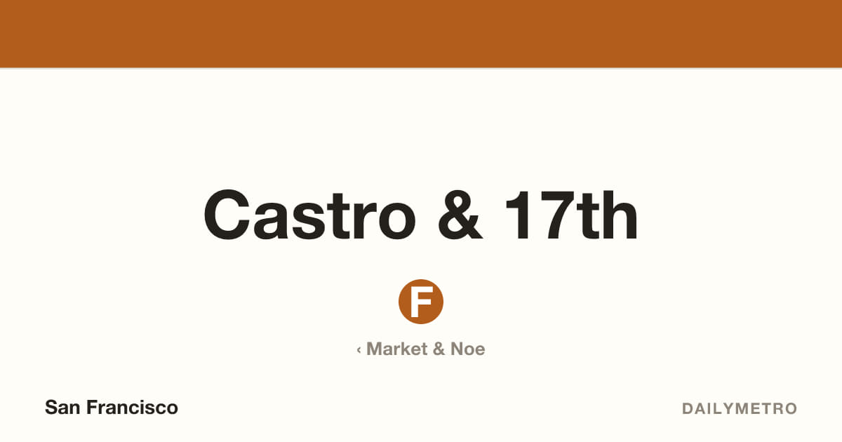 Castro & 17th station · Lines F