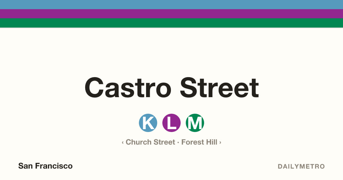 Castro Street station · Lines K, L, M
