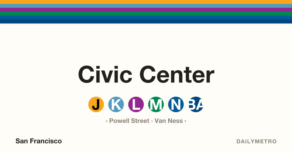 Civic Center station · Lines J, K, L, M, N, BART