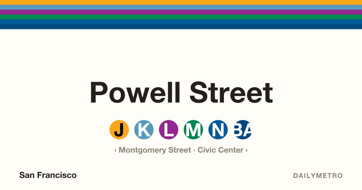 Powell Street station · Lines J, K, L, M, N, BART