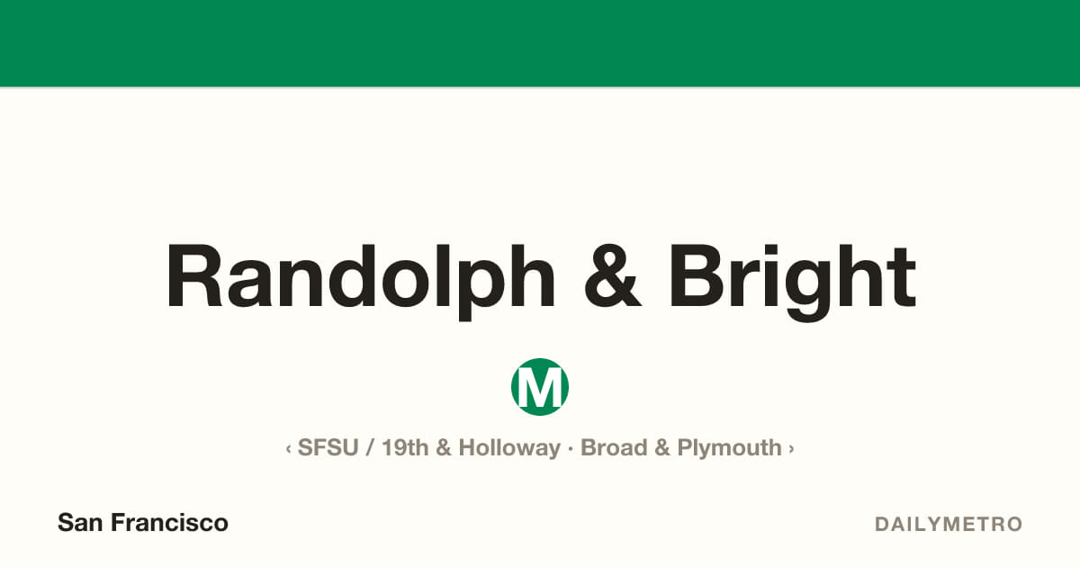 Randolph & Bright station · Lines M