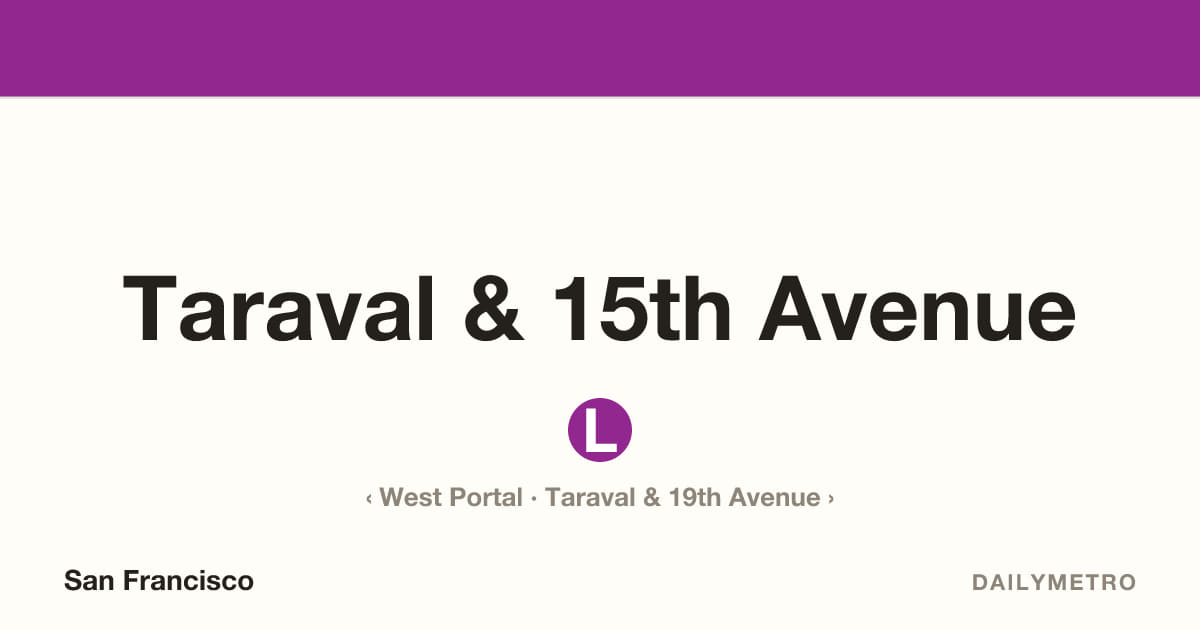 Taraval & 15th Avenue station · Lines L