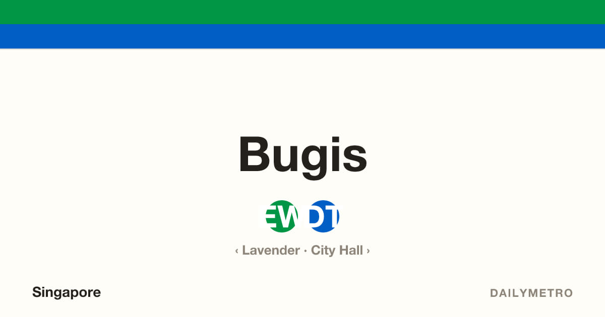 Bugis station · Lines East West Line, Downtown Line
