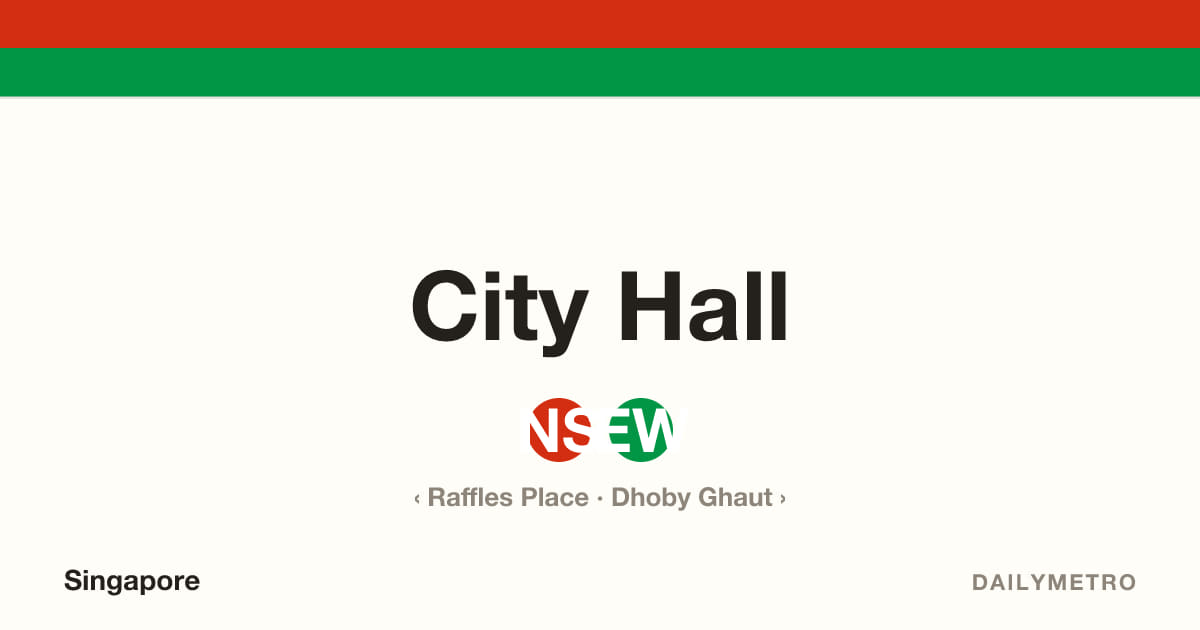 City Hall station · Lines North South Line, East West Line