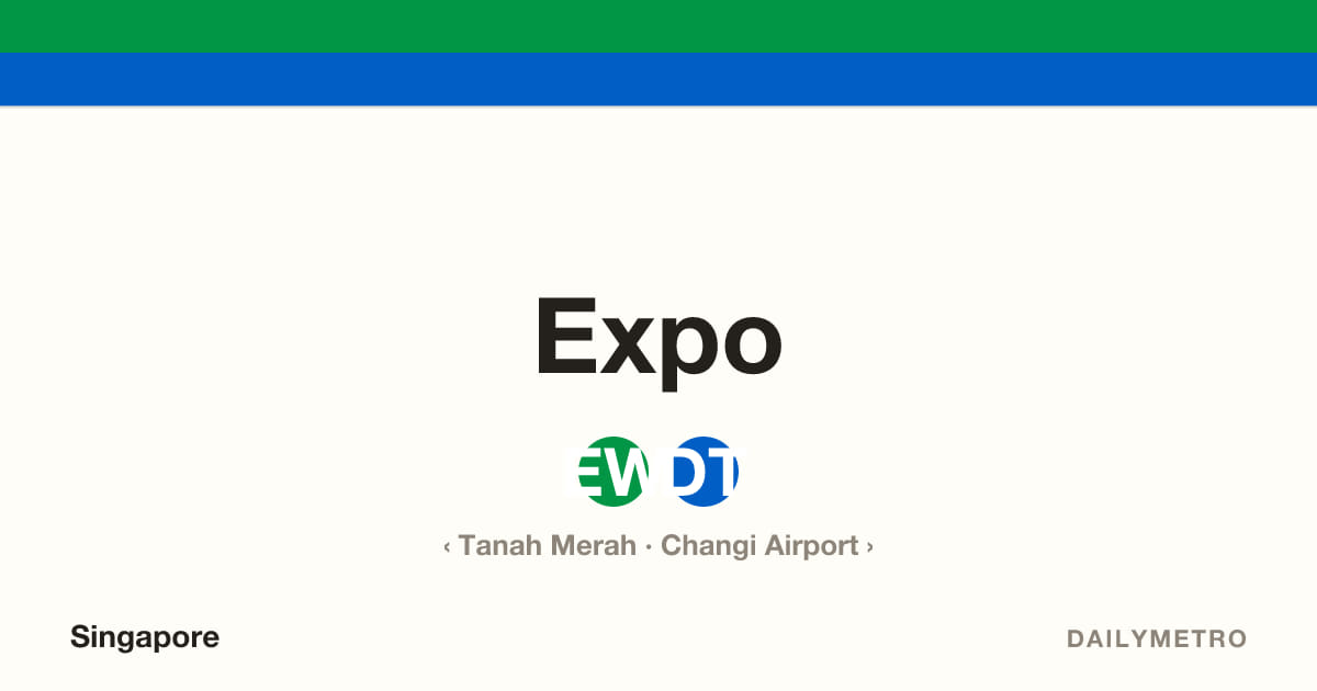Expo station · Lines East West Line, Downtown Line