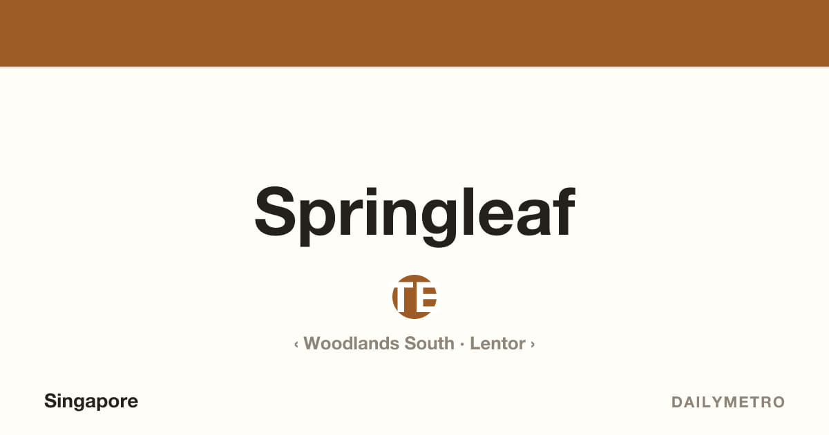 Springleaf station · Lines Thomson-East Coast Line