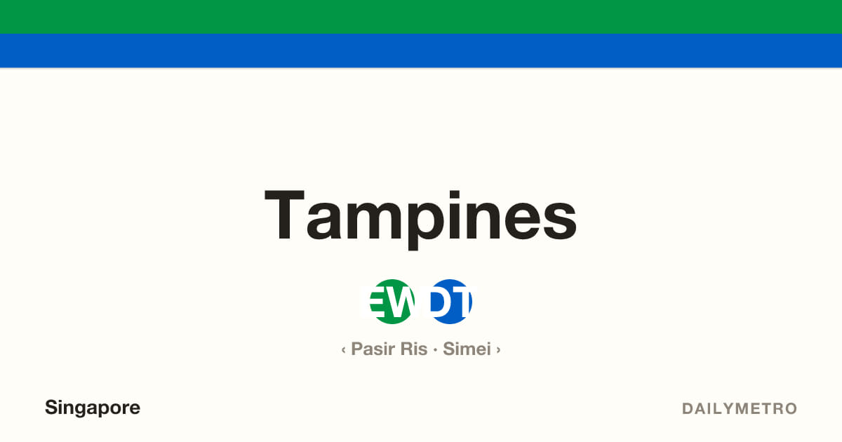 Tampines station · Lines East West Line, Downtown Line