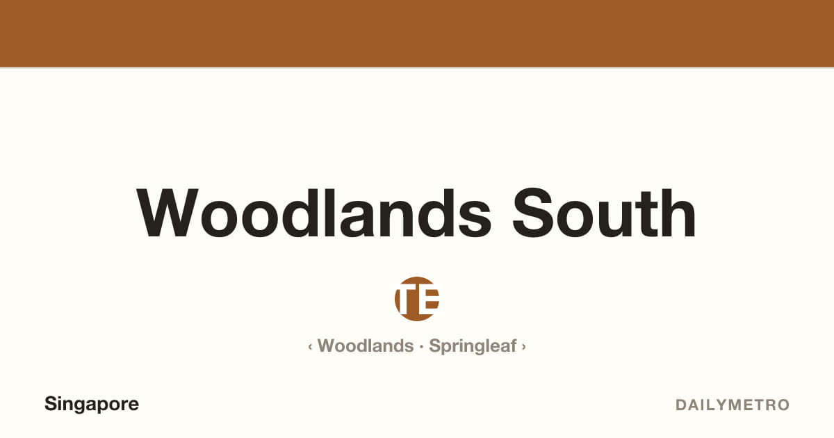 Woodlands South station · Lines Thomson-East Coast Line