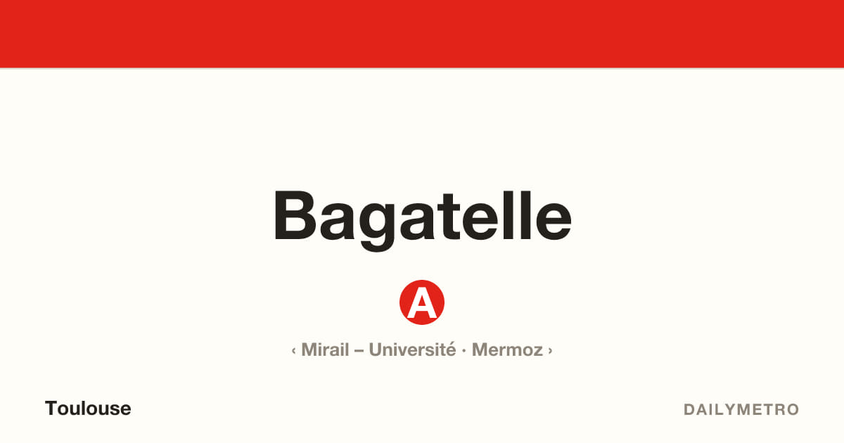 Bagatelle station · Lines A