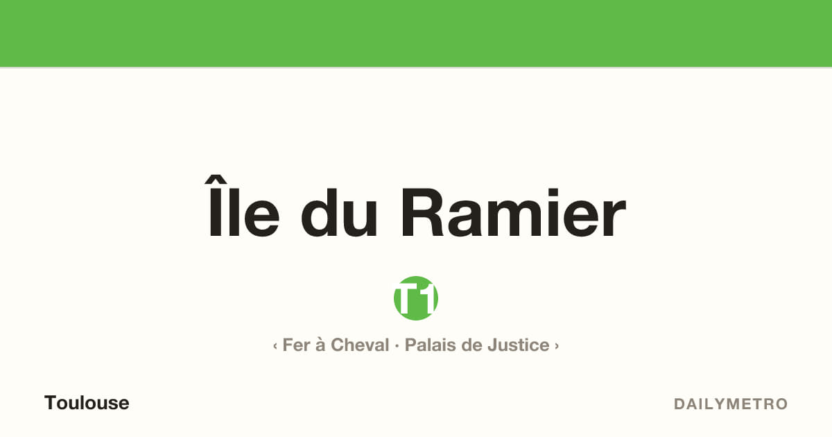 Île du Ramier station · Lines T1