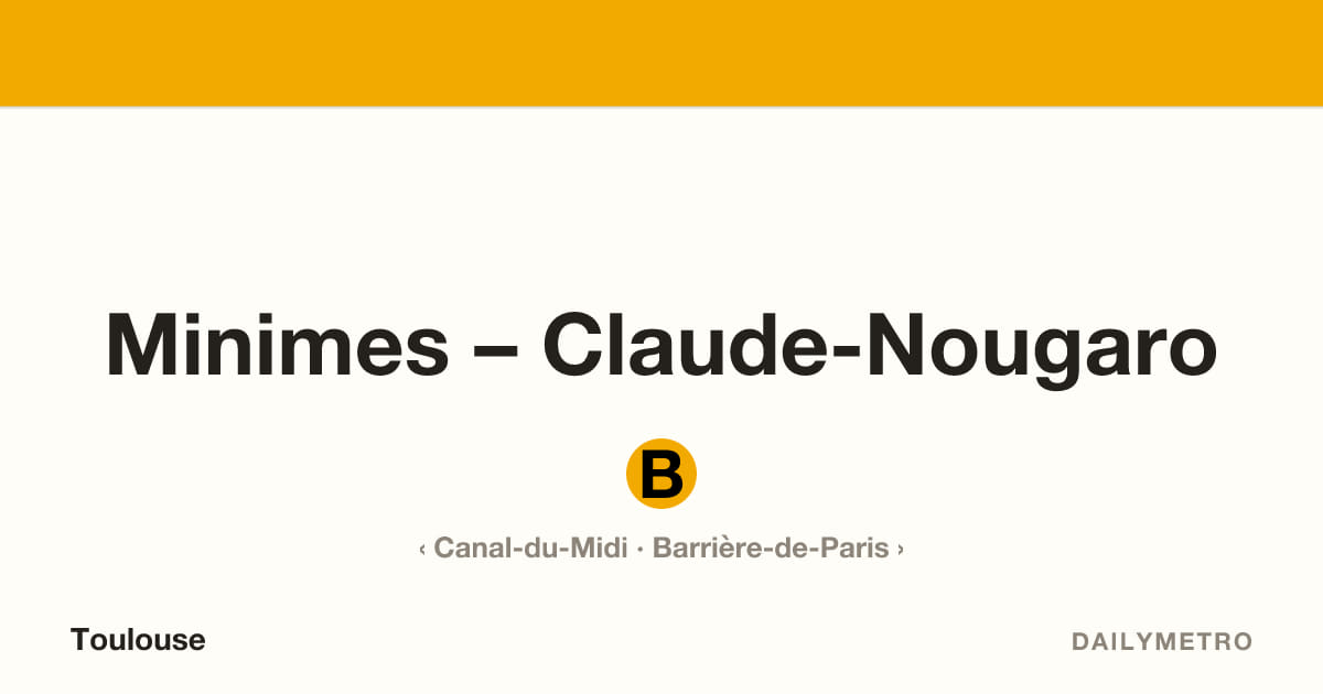 Minimes – Claude-Nougaro station · Lines B