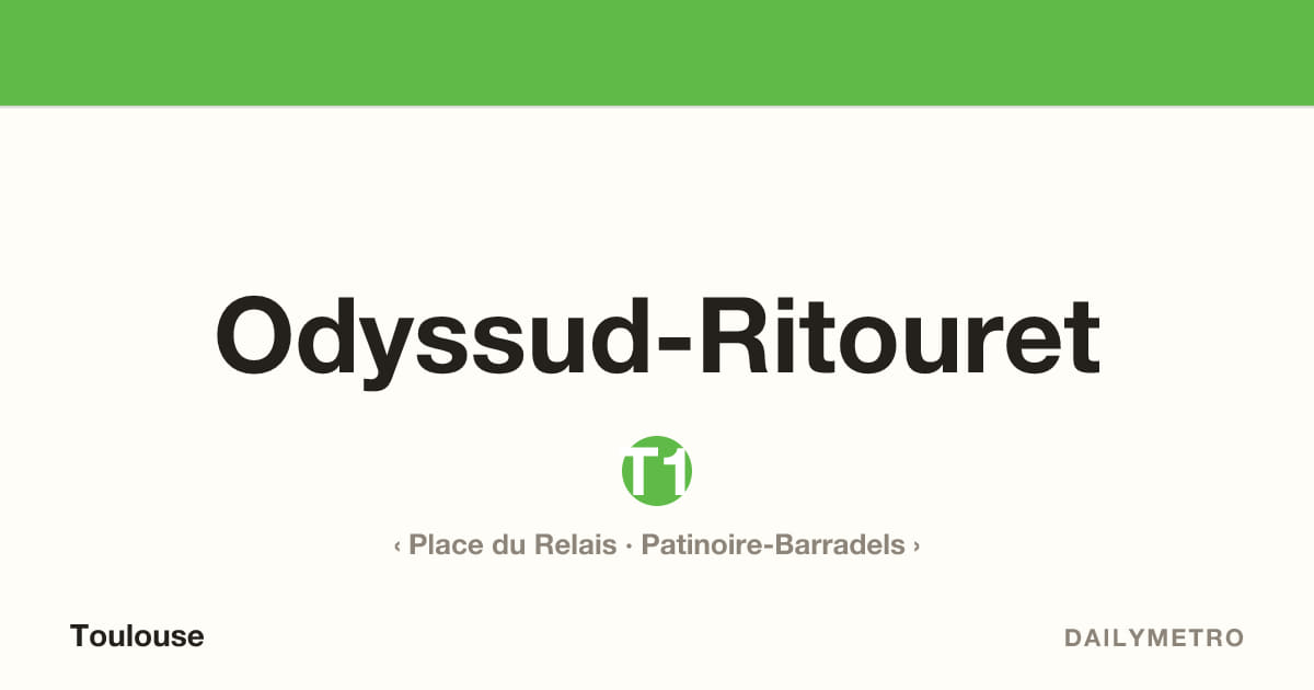 Odyssud-Ritouret station · Lines T1