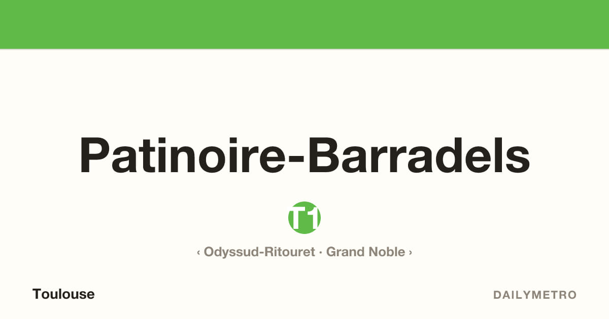 Patinoire-Barradels station · Lines T1