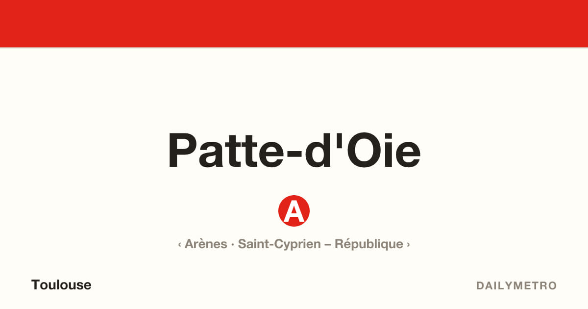 Patte-d'Oie station · Lines A