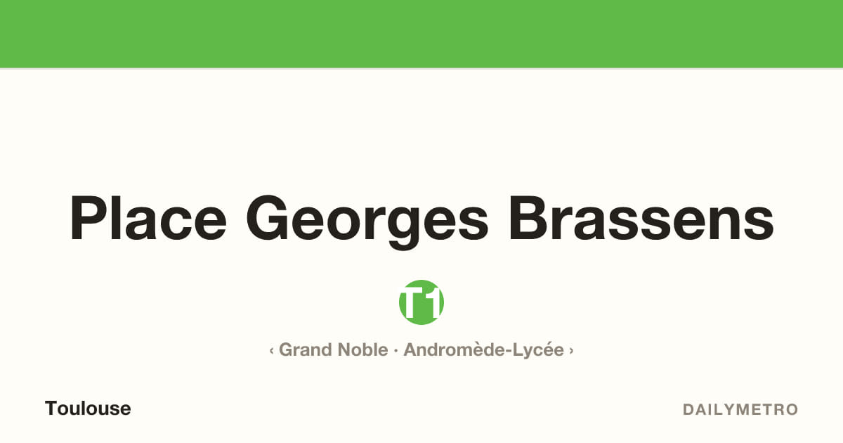 Station Place Georges Brassens · Lignes T1