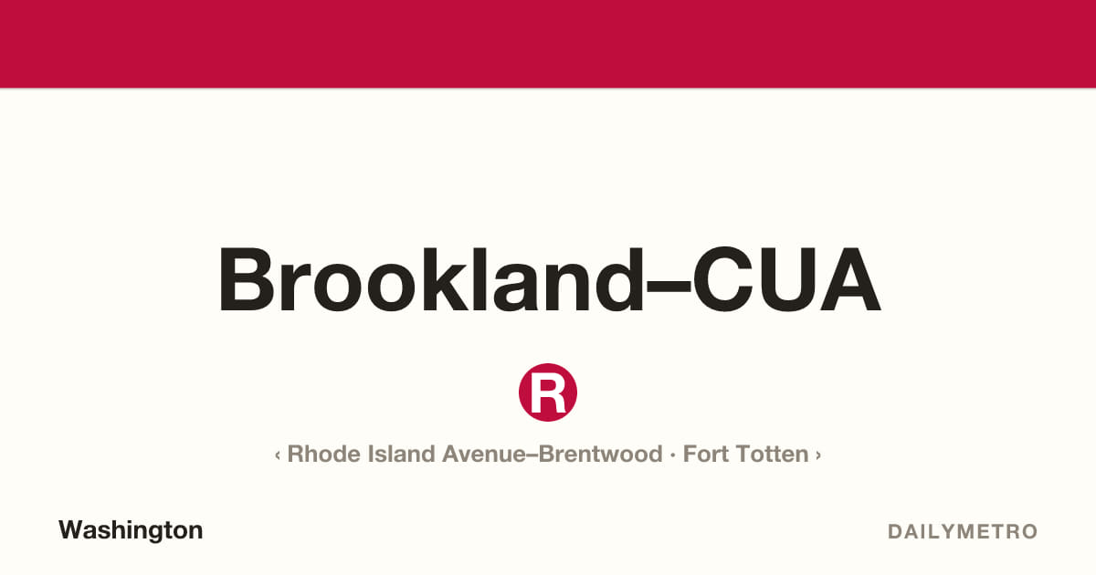 Brookland–CUA station · Lines Red