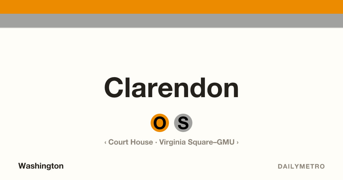Clarendon station · Lines Orange, Silver