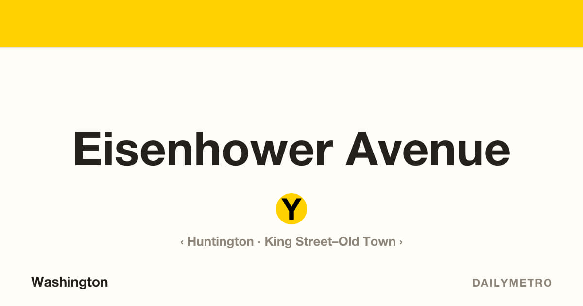 Eisenhower Avenue station · Lines Yellow