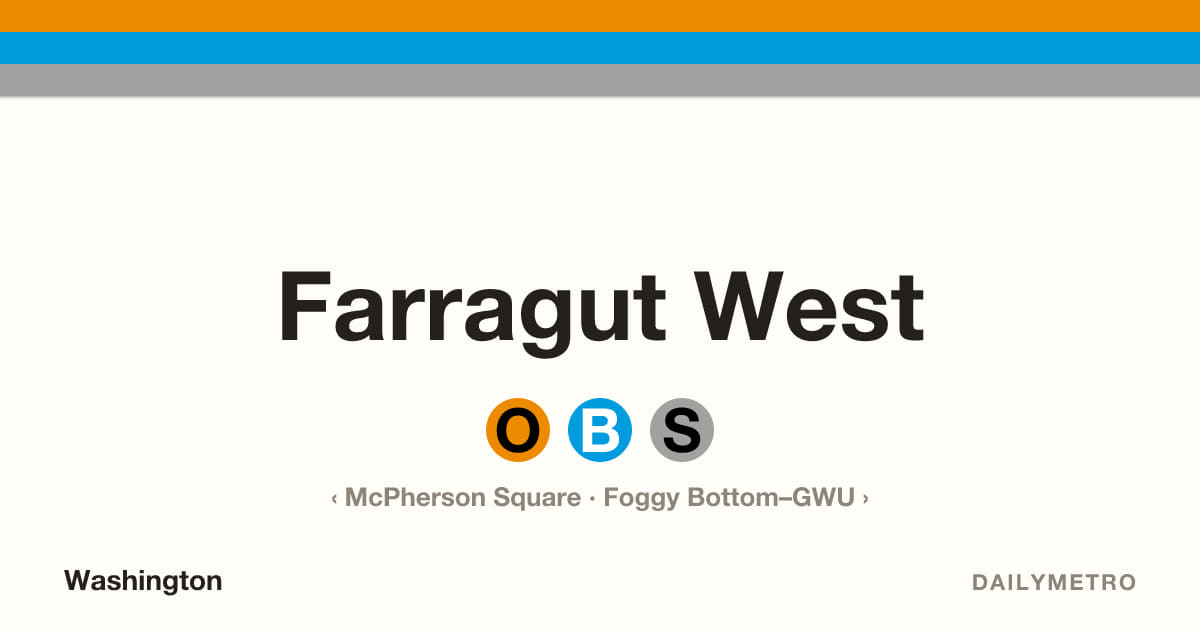 Farragut West station · Lines Orange, Blue, Silver