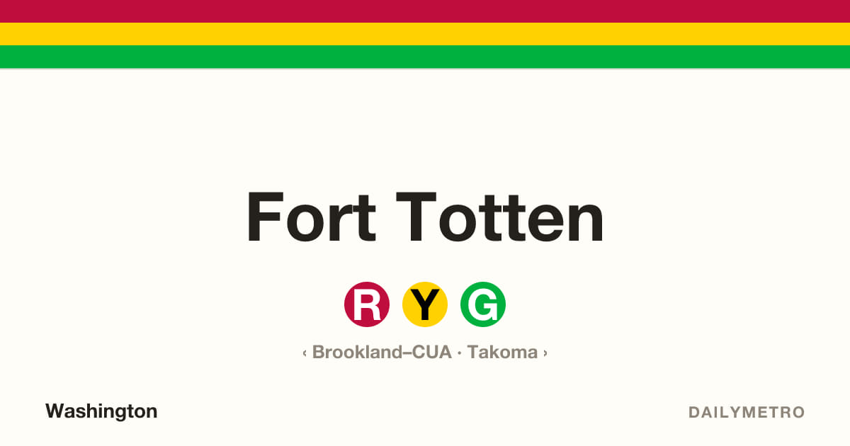 Fort Totten station · Lines Red, Yellow, Green