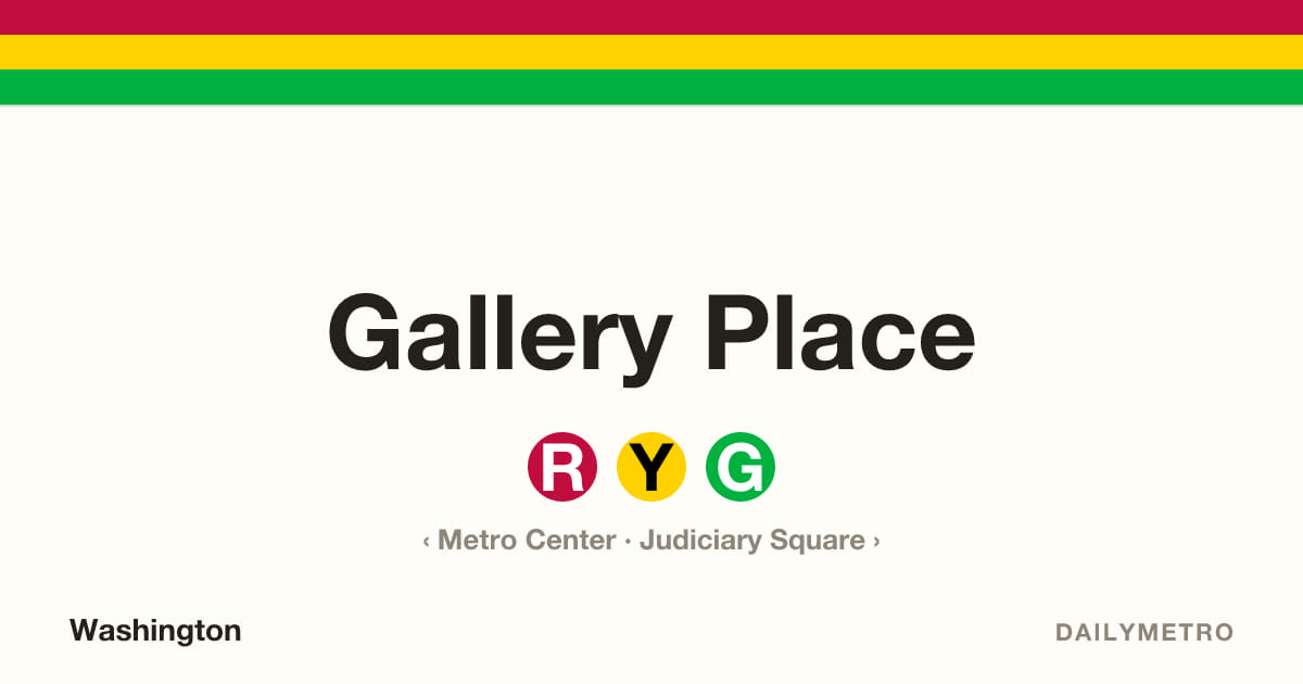 Gallery Place station · Lines Red, Yellow, Green