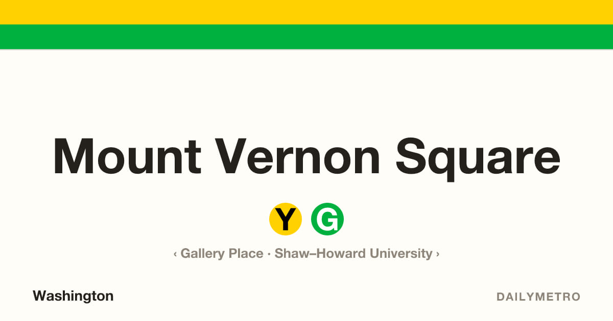 Mount Vernon Square station · Lines Yellow, Green