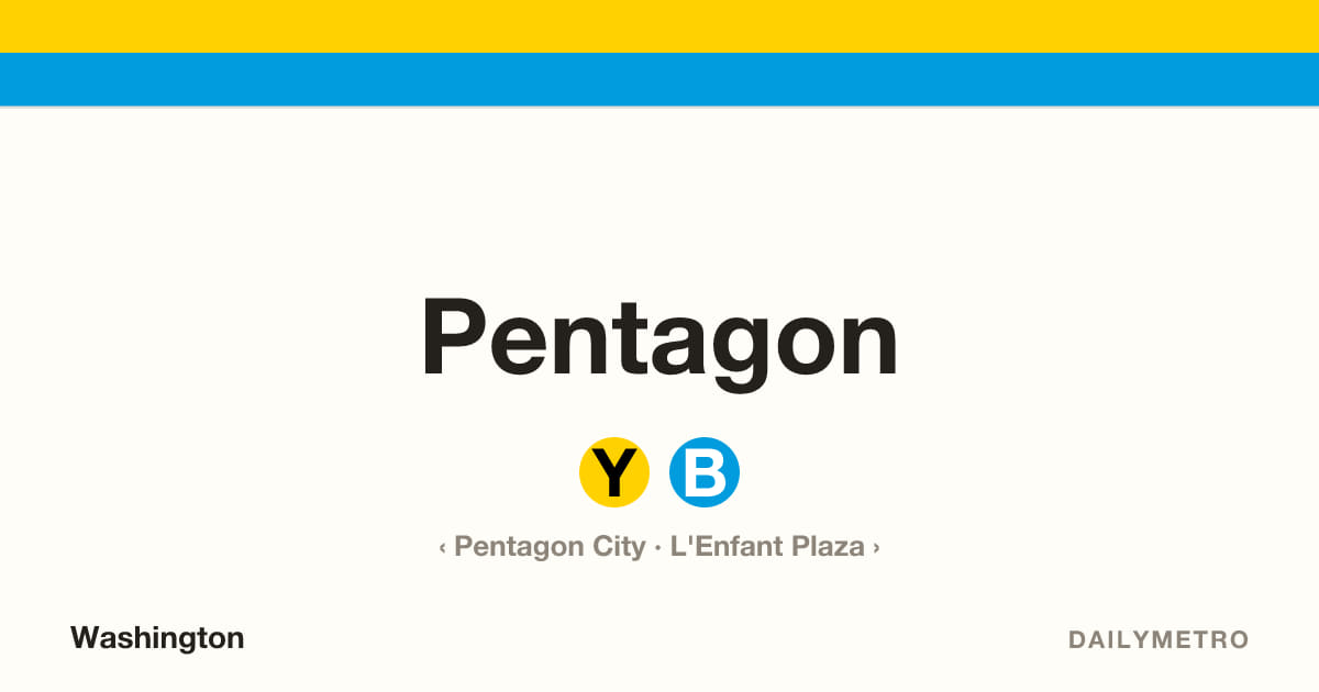 Pentagon station · Lines Yellow, Blue