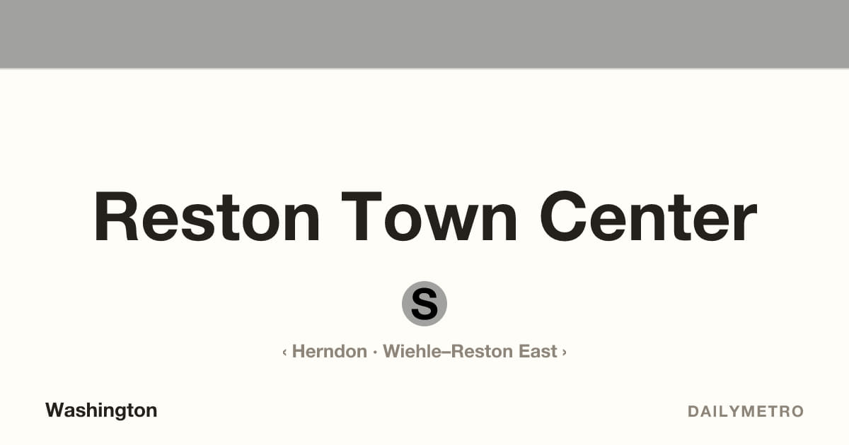 Reston Town Center station · Lines Silver