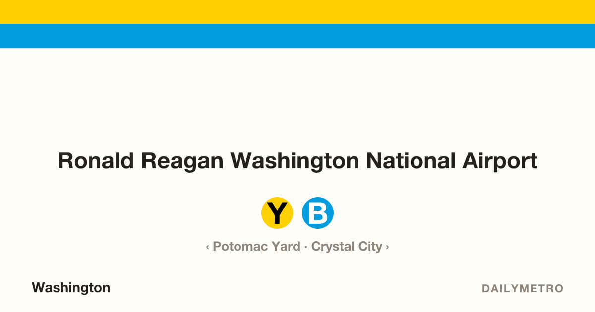 Ronald Reagan Washington National Airport station · Lines Yellow, Blue