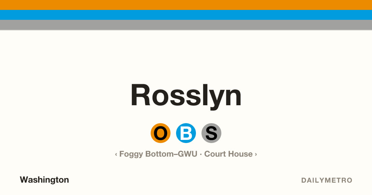 Rosslyn station · Lines Orange, Blue, Silver