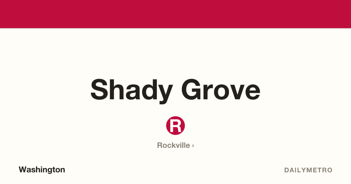 Shady Grove station · Lines Red